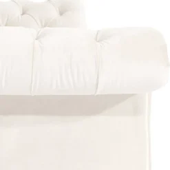 Samtvelours Wohnzimmer Zweisitzer in Creme - Leskan