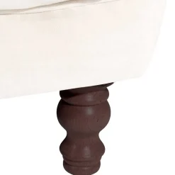 Samtvelours Wohnzimmer Zweisitzer in Creme - Leskan