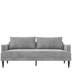 Samt-Wohnzimmercouch in Hellgrau - Belpasso