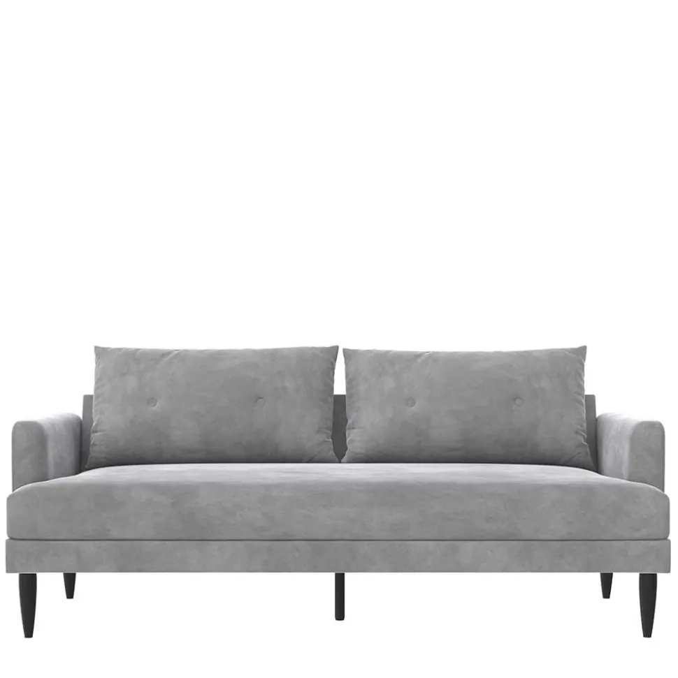 Samt-Wohnzimmercouch in Hellgrau - Belpasso