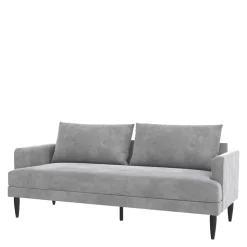 Samt-Wohnzimmercouch in Hellgrau - Belpasso
