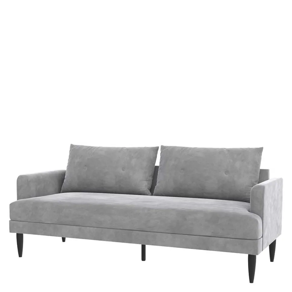 Samt-Wohnzimmercouch in Hellgrau - Belpasso