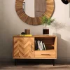 Scandi Chic Kommode aus Wildeiche & Metall - Kerfa