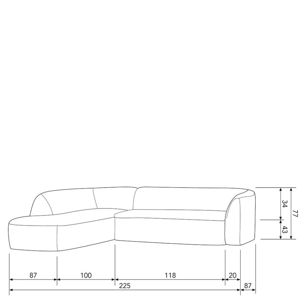 Scandi Chic Polsterecke in Offwhite Chenille - Utperio