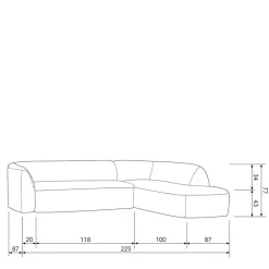 Scandi Chic Polsterecke in Offwhite Chenille - Utperio