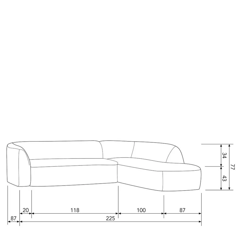Scandi Chic Polsterecke in Offwhite Chenille - Utperio