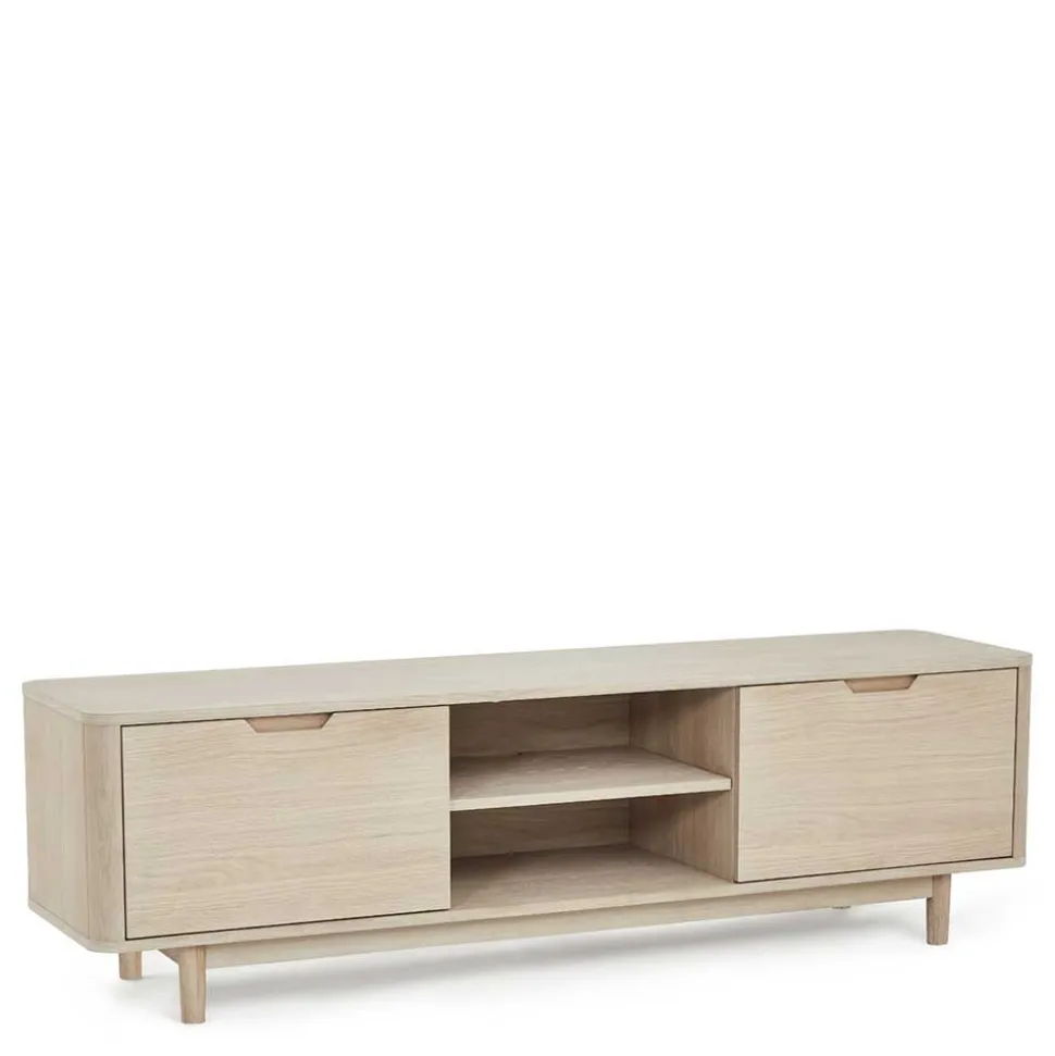 Scandi Chic TV Lowboard in Eiche Weiß - Rosanna