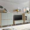 Scandi Chic Wohnzimmermöbel Wohnwand - Armina (vierteilig)