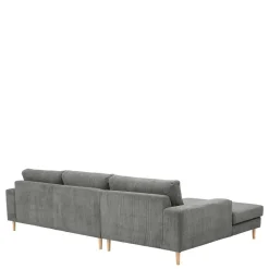 Scandi Ecksofa in Anthrazit mit Buche - Lidio