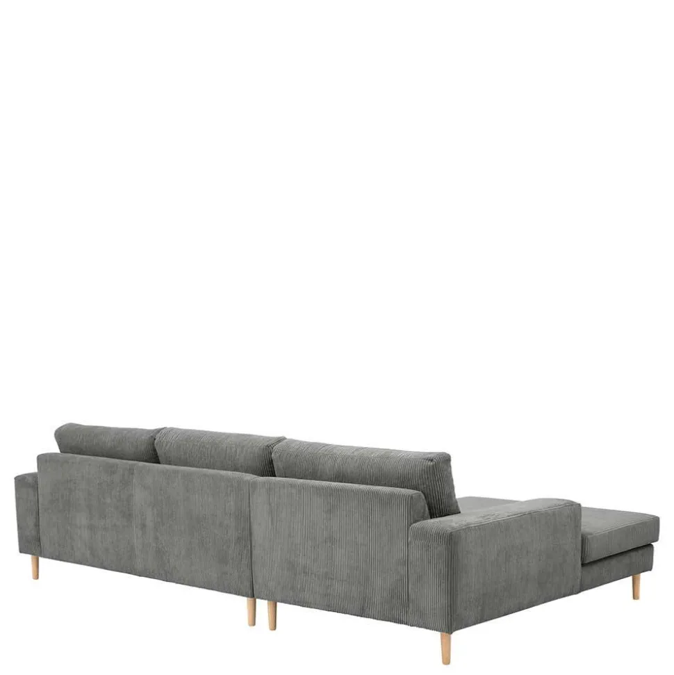 Scandi Ecksofa in Anthrazit mit Buche - Lidio