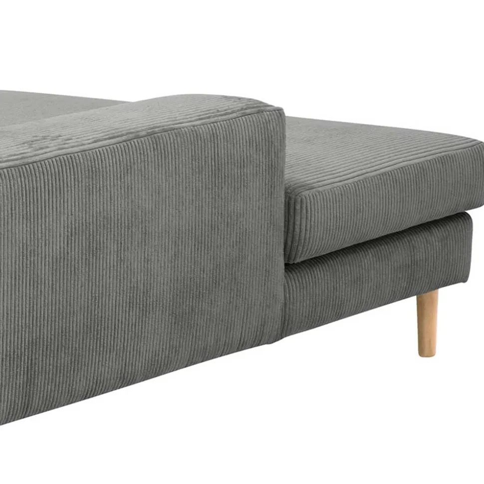 Scandi Ecksofa in Anthrazit mit Buche - Lidio