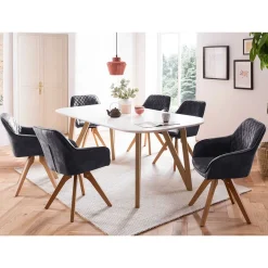 Scandi Esszimmer Tischgruppe - Gionno (siebenteilig)