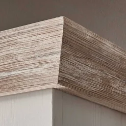 Scandi Landhaus Highboard in Weiß Pinie Shabby Nedita 140 cm breit