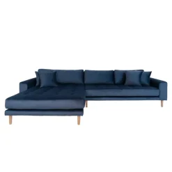 Scandi Polsterecke in Dunkelblau Samt - Peetja