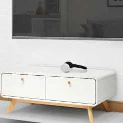 Scandi TV Board in Weiß mit Eiche Natur - Kolreva