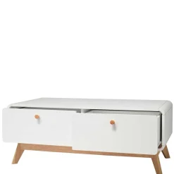 Scandi TV Board in Weiß mit Eiche Natur - Kolreva