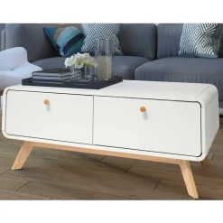 Scandi TV Board in Weiß mit Eiche Natur - Kolreva