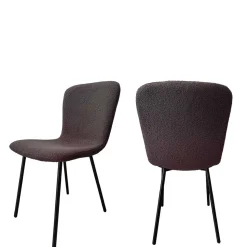 Schalenstühle in Dunkelgrau Boucle - Cranita (4er Set)