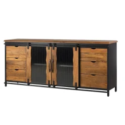 Schiebetüren Sideboard mit Riffelglas - Aglia