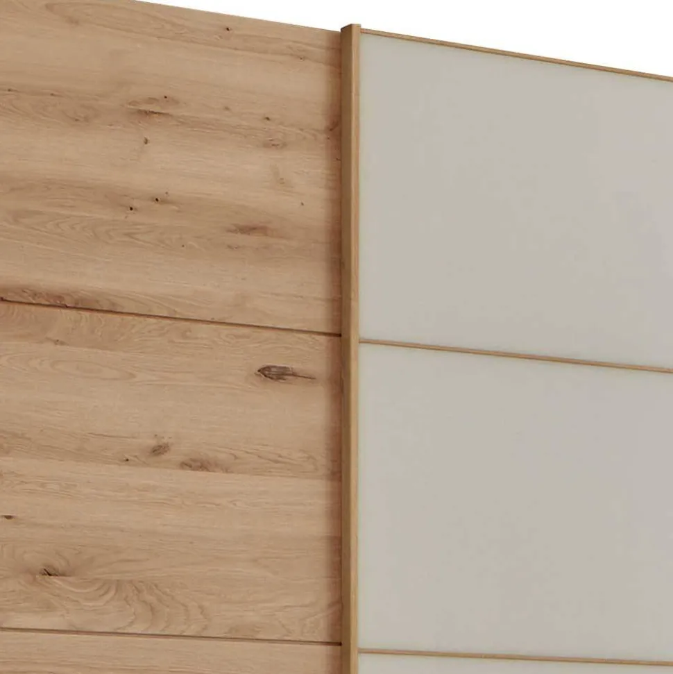 Schiebetüren-Kleiderschrank in Beige Glas - Nikoba