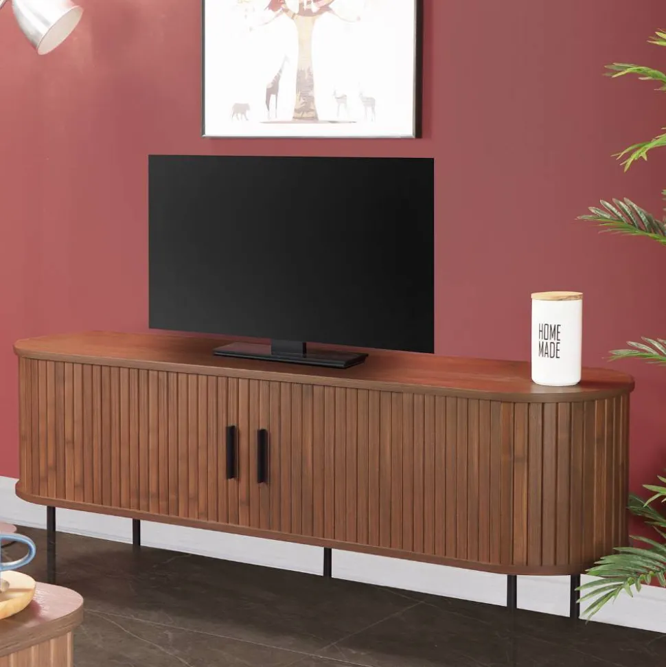 Schiebetüren-Lowboard für TV im Scandi Chic - Arura