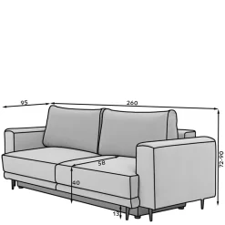 Schlafcouch aus Velours in Senfgelb - Lurymav