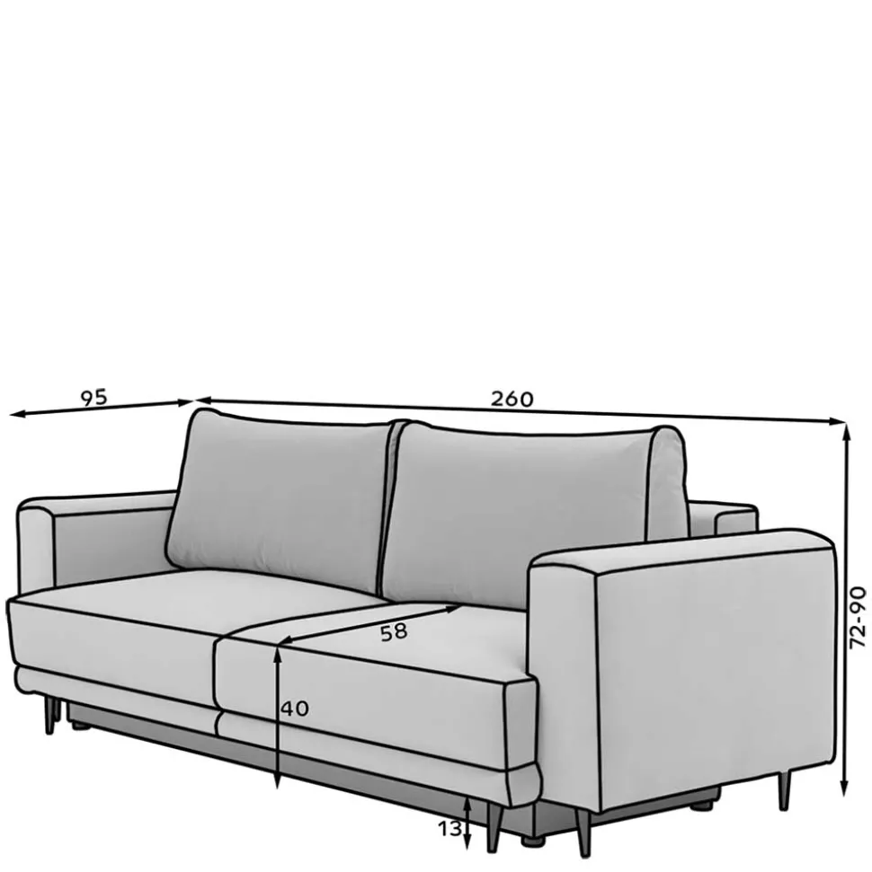 Schlafcouch aus Velours in Senfgelb - Lurymav