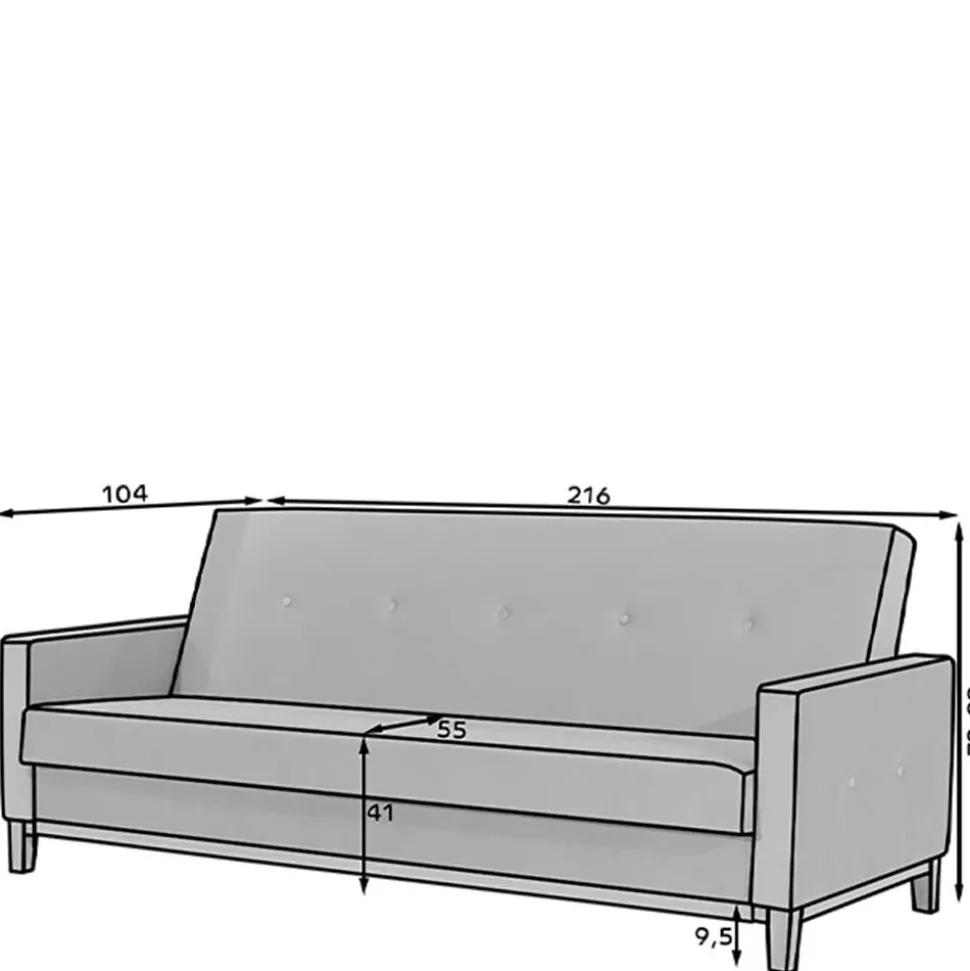 Schlafcouch in Dunkelblau Velours - Tadeuz