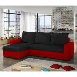 Schlafcouch in Schwarz und Rot - Chessna