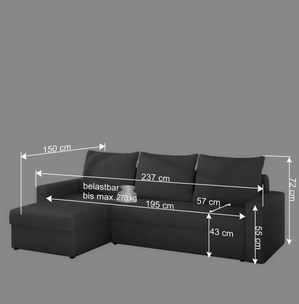 Schlafcouch in Schwarz und Rot - Chessna