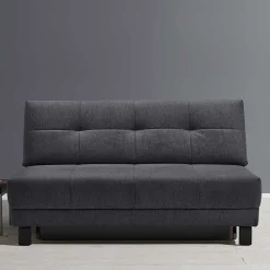 Schlafcouch mit Bettkasten in Dunkelgrau - Lenza