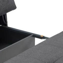 Schlafcouch mit Bettkasten in Dunkelgrau - Lenza