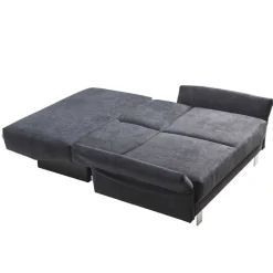 Schlafcouch mit Bettkasten in Blaugrau - Casmas