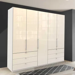 Schlafraum Kleiderschrank in Cremefarben Glas Front - Zidarie