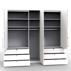 Schlafraum Kleiderschrank in Cremefarben Glas Front - Zidarie