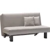 Schlafsofa als Einzelbett oder Doppelbett Tutran in Hellgrau Webstoff