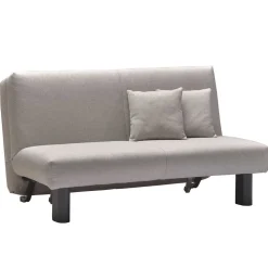 Schlafsofa als Einzelbett oder Doppelbett Tutran in Hellgrau Webstoff