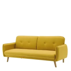Schlafsofa in Gelb Strukturstoff - Puneca