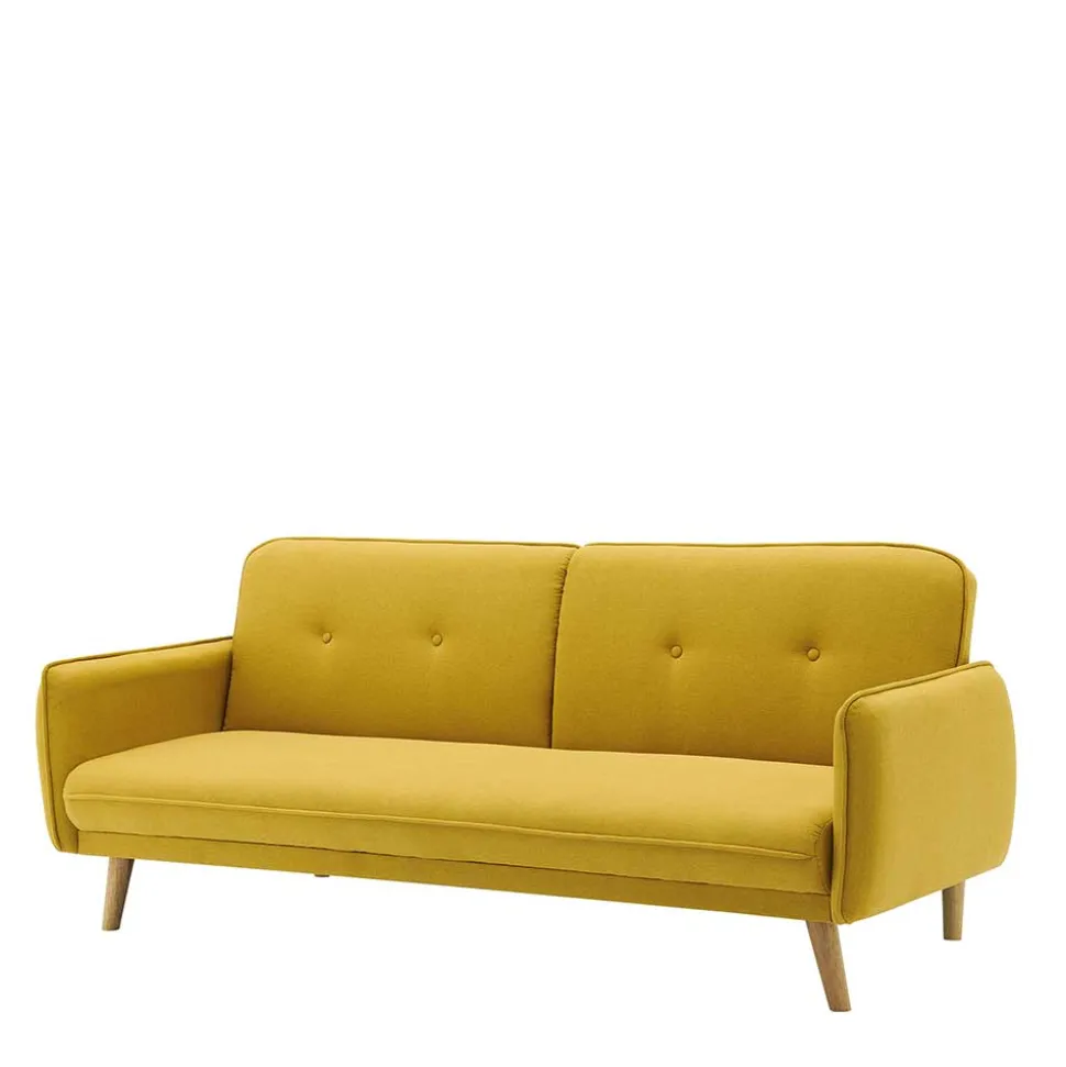Schlafsofa in Gelb Strukturstoff - Puneca