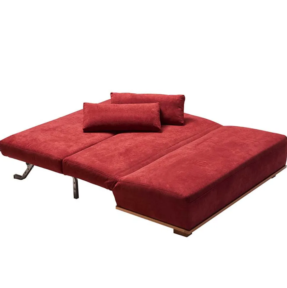 Schlafsofa in Rot & Eiche Roverario mit 2 oder 3 Sitzplätzen