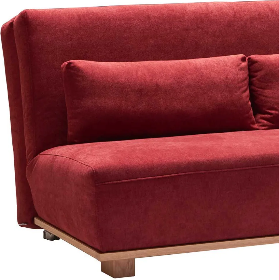 Schlafsofa in Rot & Eiche Roverario mit 2 oder 3 Sitzplätzen