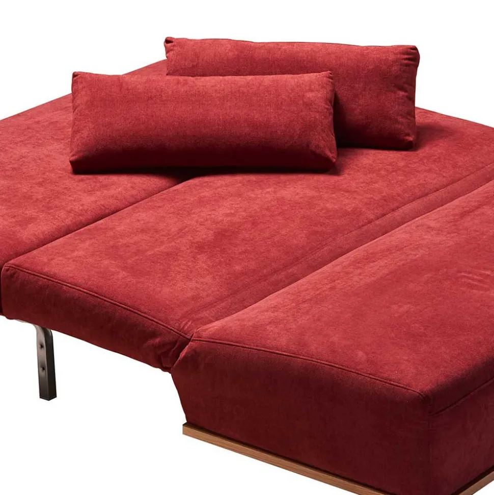 Schlafsofa in Rot & Eiche Roverario mit 2 oder 3 Sitzplätzen