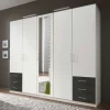 Schlafzimmer Kleiderschrank in Weiß mit Dunkelgrau - Donnsai