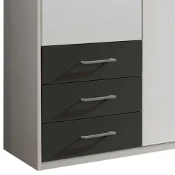 Schlafzimmer Kleiderschrank in Weiß mit Dunkelgrau - Donnsai
