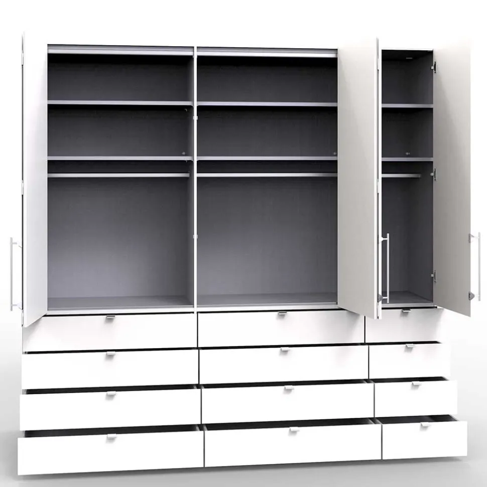 Schlafzimmer Kleiderschrank mit Metallgriffen - Donpiave