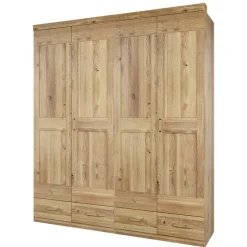 Schlafzimmer Kleiderschrank 4 türig & Schubladen - Zamron