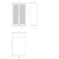 Schlafzimmer Kleiderschrank in Dunkelbraun - Nauizia