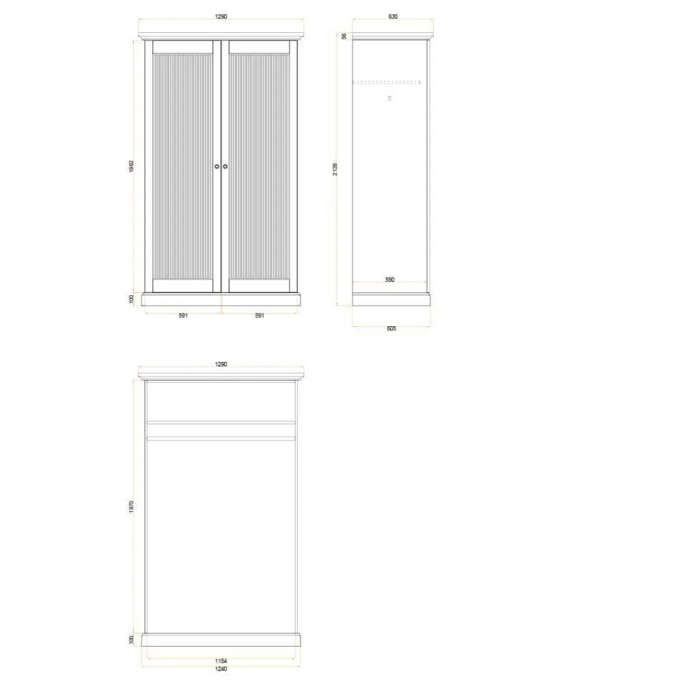 Schlafzimmer Kleiderschrank in Dunkelbraun - Nauizia