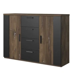 Schlafzimmer Kommode in Eiche Dunkel Dekor - Rose