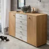 Schlafzimmer Kommode in Eichefarben & Beige - Emdsiva